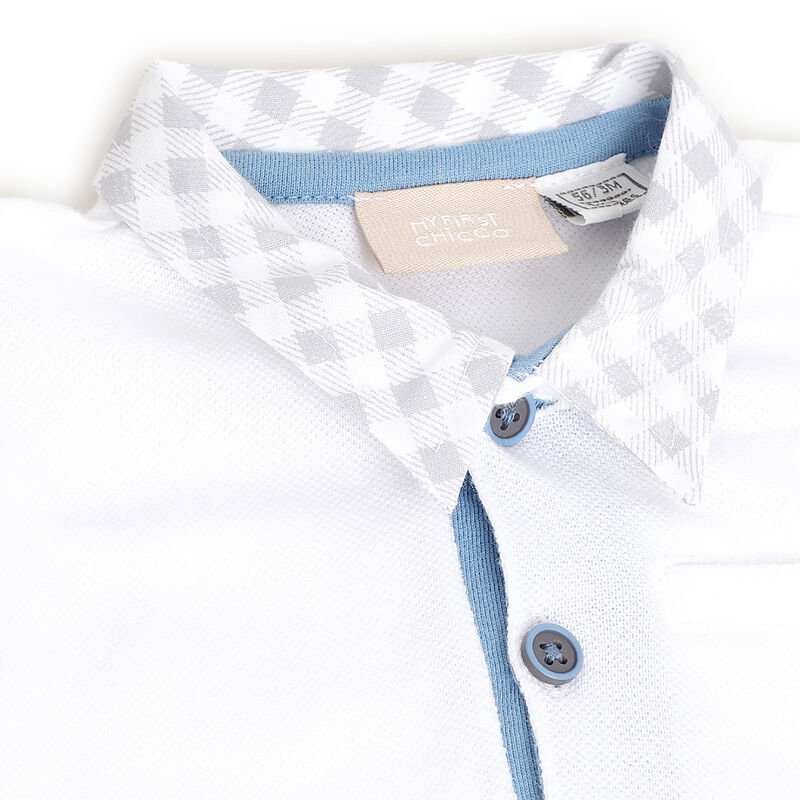 Boys White Applique Short Sleeve Polo image number 2